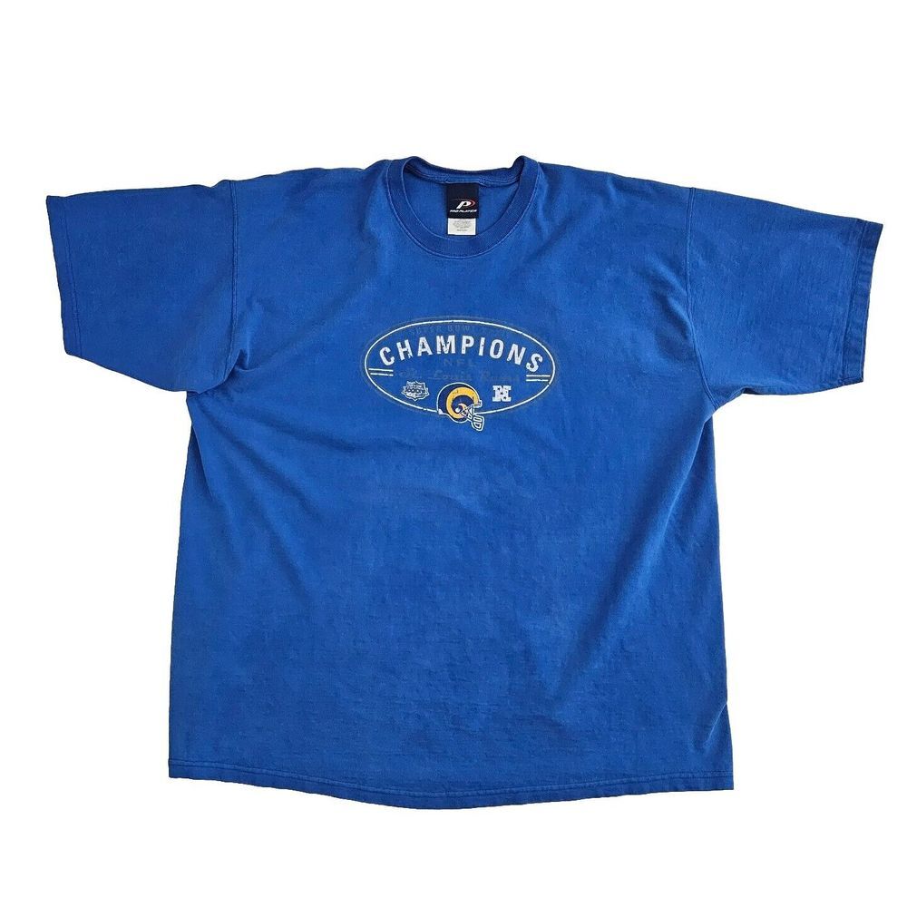 Vintage St Louis Rams (Mens XXL) T-Shirt Blue NFL Football Pro Player Superbowl